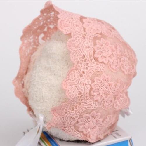 3 piece Handmade children Girl Lace Bonnet with Plum Blossom Vintage Style Baby Lace Hat Baby Photography Props Baby Shower Gift