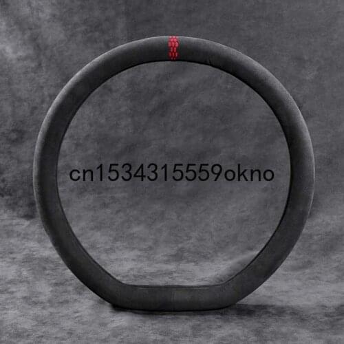 For Audi RS3 RS4 RS5 RS6 RS7 TT TT RS R8 D Type Black Alcantara Suede Car Steering Wheel Cover Car Accessories