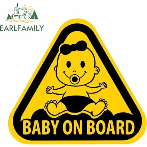 EARLFAMILY 13cm x 11.7cm For Baby on Board Car Truck Stickers Funny Decal Air Conditioner Body for Car Refrigerator Decoration