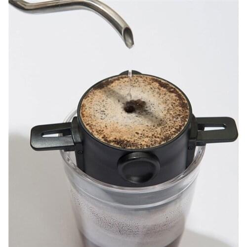 Coffee Filter Stainless Steel Portable Drip Coffee Tea Holders Funnel Baskets Reusable Tea Infuser and Stand Coffee Dripper