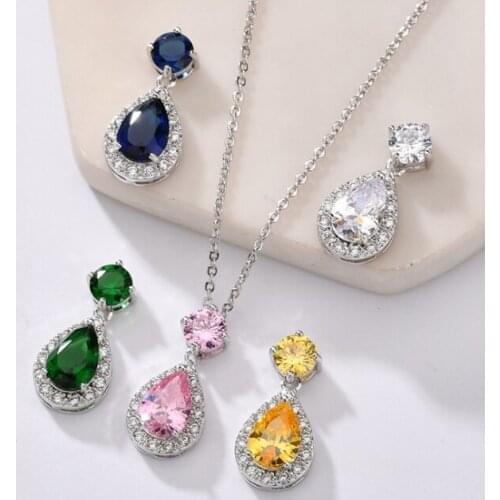 Explosion models popular water drops large zircon earrings crystal tears