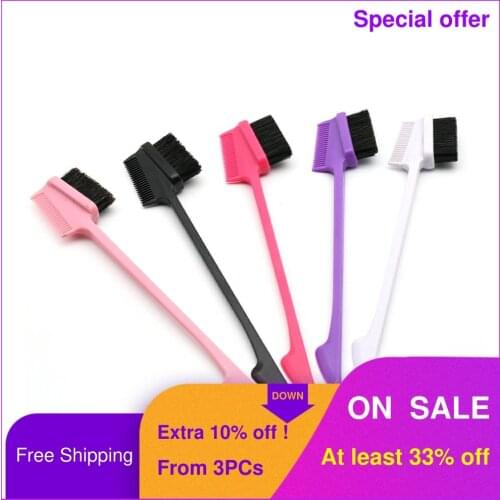 DREWTI Edge Brush Beauty Salon Hairbrushes Fashion Eyebrow Brush Retail Wholesale 3PC/10PC/60PC Professional Accessories Colors