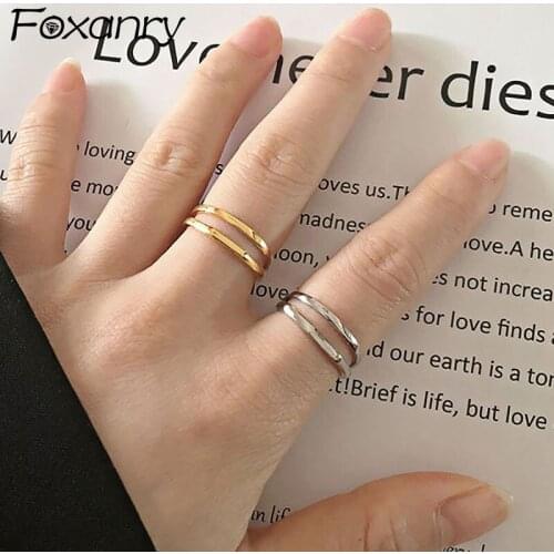 Foxanry 925 Sterling Silver Finger Rings Charm Women Couples Engagement Jewelry Terndy Single Party Accessories Birthday Gifts