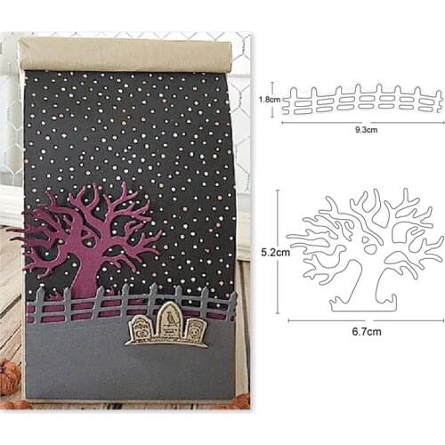 Big Tree Fence Metal Cutting Dies new die template for DIY Scrapbooking Album Decor Embossing Paper Card Crafts Die Cut