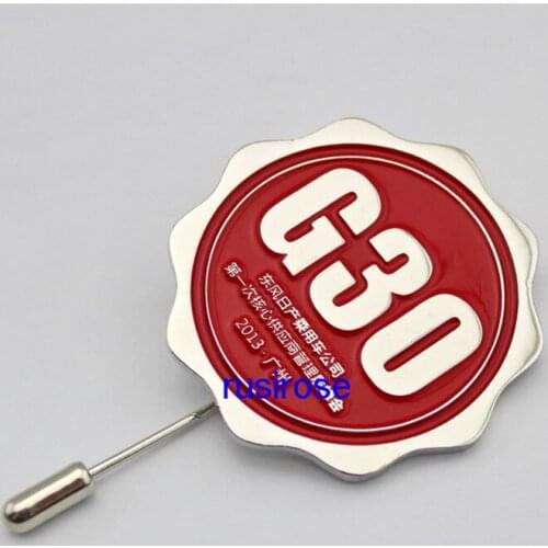 G30 Summit metal badge custom, personalized high-end conference dedicated brooch, with long needle badge