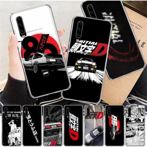 Amine Intital D AE86 Car Soft Cover Phone Case For Huawei P30 P20 P10 P40 Mate 30 20 10 Pro Lite P Smart Z Plus + Customized Coq