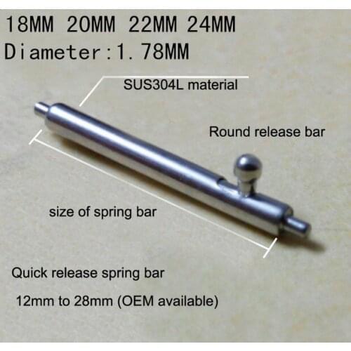 New style 20PCS / lot watch repair tools & kits 18MM 20MM 22MM 24MM spring bar watch repair parts 304 Stainless steel watch pin