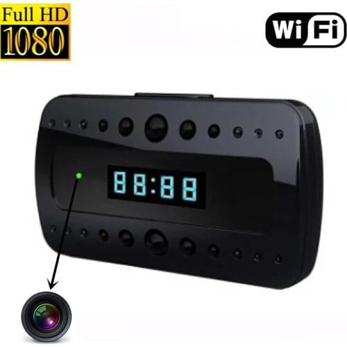 1080P Full HD Home Desk Alarm Clock Mini Camera with Night Vision Remote Control 2MP WIFI Nanny Camera IP Security Mini Camera