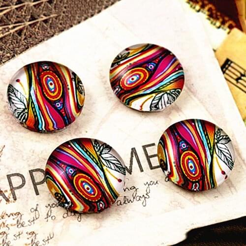 New Fashion 20pcs 12mm Handmade Photo Glass Cabochons (Peacock Tree Feathers)