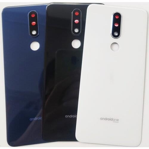 Original Back Glass Panel For Nokia 6.1 Plus Battery Cover Rear Door Housing Replacement Nokia X6 With Camera Lens + Adhesive