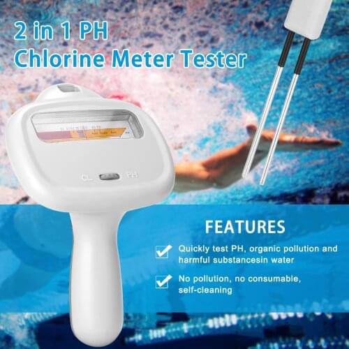 PC102C 2-in-1 Water Quality Tester Portable PH Test Pen CL2 Chlorine Detector Chlorine Meters PH Tester