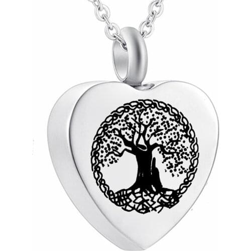 Personalized Custom Tree of Life Memorial Ashes Urn Necklaces Stainless Steel Cremation Pendant Jewelry for Ashes