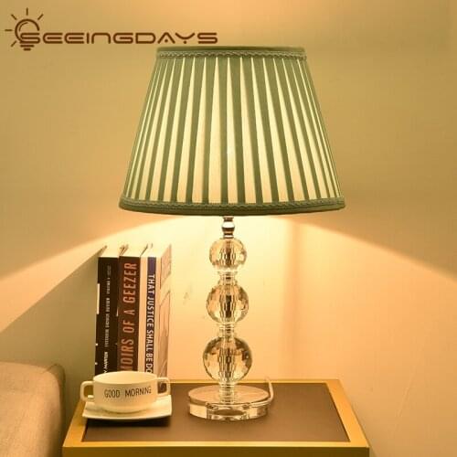 Simple K9 Crystal Ball Table Lamp Bedroom Bedside Lamp Modern Warm Bedside Lamp Living Room Decoration Model Room Table Lamp