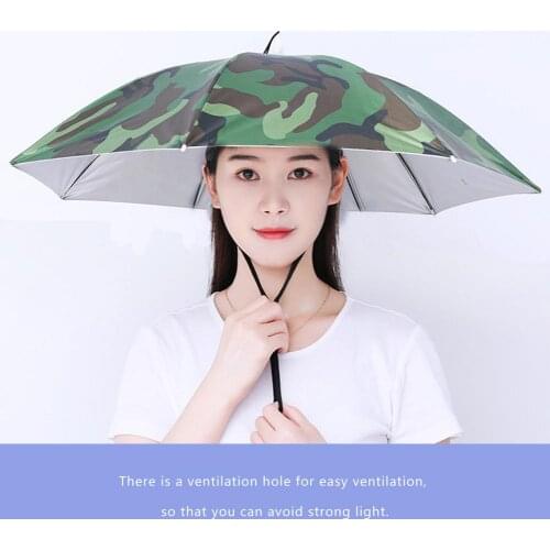 Adjustable Head Wear Parasol Hat Waterproof UV Resistant Umbrella Hats Rain Gear Outdoor Sport Hat Hiking Beach Cycling Cap