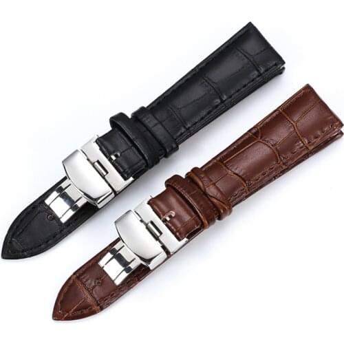 Watch Band Genuine Leather straps Watchbands 12mm 18mm 20mm 14mm 16mm 19mm 22mm watch accessories men Brown Black Belt band