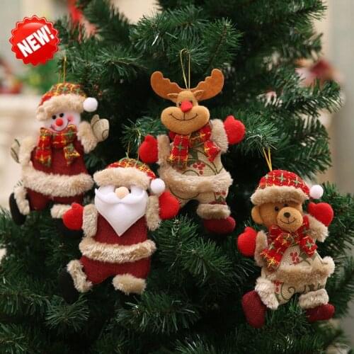 Christmas Ornaments Gift Santa Claus Snowman Rein Deer Tree Hanging Ornaments Christmas Gift Toys Doll Hang Decorations