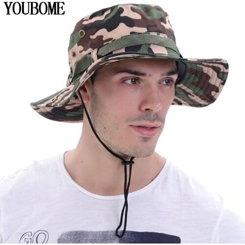 Fashion Camouflage Men Sun Hats For Men Summer Hats For Women Beach Visors Panama Floppy Fish Chapeau Big Brim Wide Cap Sun Hat