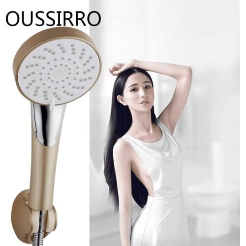Water Saving Rose Gold Handheld Shower Set Encryption Spiral Shape Shower Head Stainless Steel Shower Hose ABS Shower Holder Set
