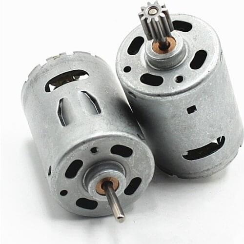 High speed 540 dc motor 12V/6V with 10 toothed gear electric motor with cooling fan