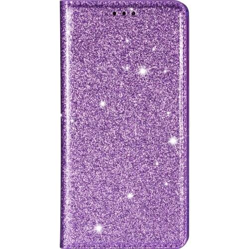 Bright pink glitter phone case for Huawei P30 P20 Mate10 Mate20 LIte Pro Y6 Y7 P Smsrt Plus 2019 flip cover leather case