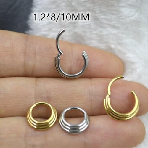 20pcs/Lot Surgical Steel TWIST Hinged Segment Earring Nose Clicker Cartilage Helix Hoop Septum Rings 16GX8/10MM
