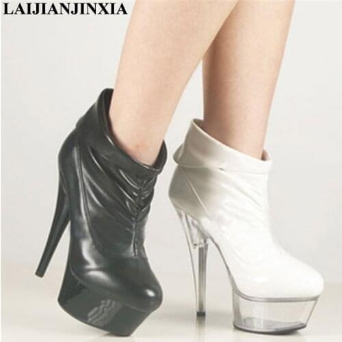 LAIJIANJINXIA 2018 Sexy 15cm High-Heels Platform Shoes Night Party Pole Dancing Shoes Ankle Boots Dance Shoes
