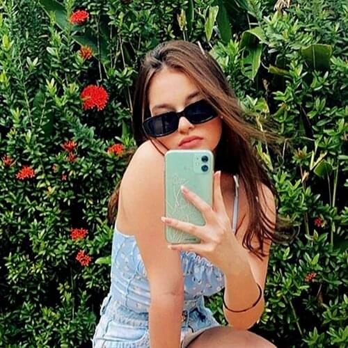 Girls Hot Sale High Quality Rectangle Sunglasses For Women 90’s Vintage Fashion Glasses Black Tortoise Frame For Dropshipping