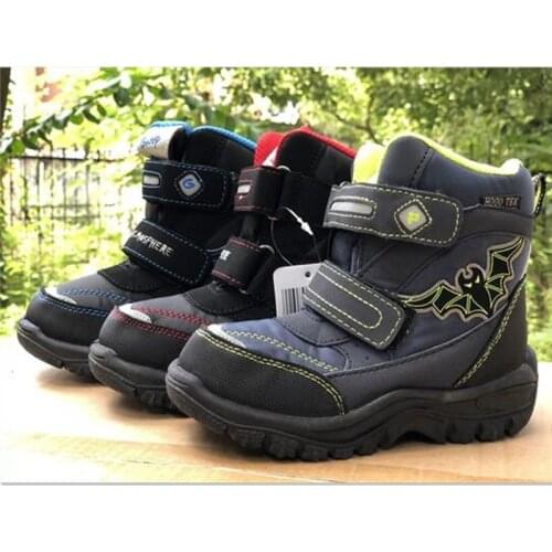 Winter boy snow boots outdoor warm waterproof non-slip boy children thick boots size 26 32 34 35 wallvell