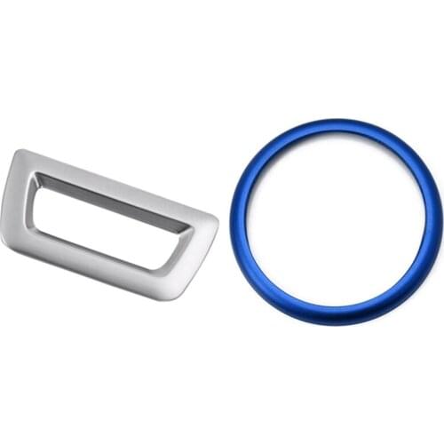 1Pcs Tail Door Button Cover Trim Sticker (2 Button) & 1Pcs Center Console Idrive Multimedia Controller Knob