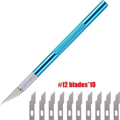 10Pcs/Lot Metal Handle Scalpel Craft Knife Cutter Engraving Hobby Knives Hand Tools For Mobile Phone Laptop PCB Repair