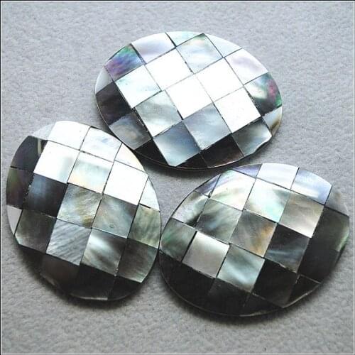 2pcs nature pink shell cabochons no hole beads cabs seawater shell oval shape 30x40mm diy beads accessories and jewelry findings