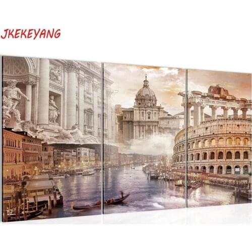 3pcs 5D Diy round/square diamond painting Ancient palace Diamond Mosaic Embroidery cross stitch Y3863