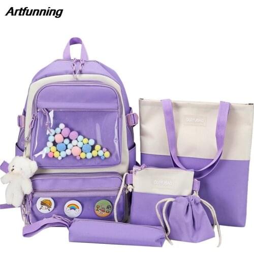 Artfunning Large orthopedics Schoolbag for teenagers girls Childrens waterproof backpacks kids Cute schoolbags mochila infantil