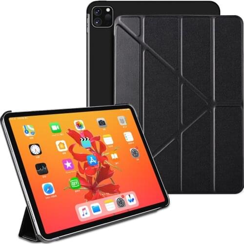 Case For iPad Pro 11 2020 PU Leather Tri-Fold Stand Smart Cover For iPad Pro 11 2018 PC Plastic Hard Back Tablet Case