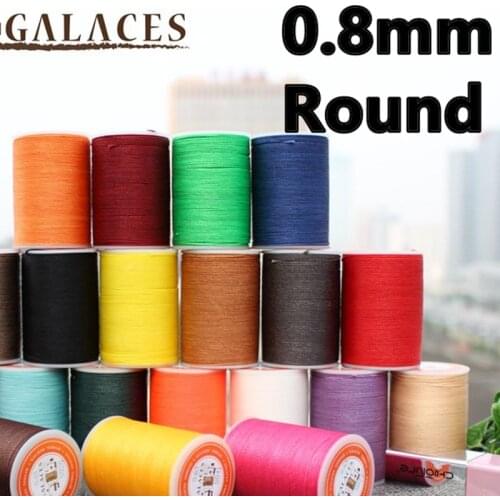 YL080-1GALACES 0.8mm 55m long polyester round waxed thread string for leather sedwing
