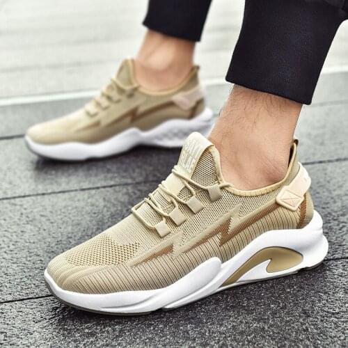 Cash casual fashion mens shoes new flying woven breathable sports shoes running shoes youth trend student mens shoes