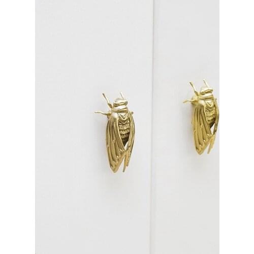 Brass Furniture Handle Door Knobs and Handles for Cabinet Kitchen Insect Shape Cupboard Drawer Pulls Home Decor