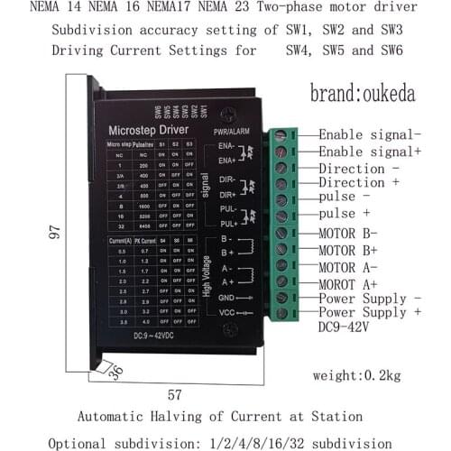 Upgraded 42/57 stepper motor driver Microstep Driver TB6600 DC9-42VDC