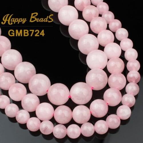 Natural Madagascar Rose Quartzs Beads Gem Round Loose Spacer Bead For Jewelry Making 6 8 10MM 7.5"inches Diy Earring Bracelets