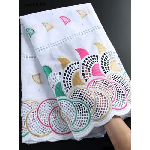Nigerian 100% Cotton Lace Fabric 2021 High Quality African Embroidery Lace Swiss Voile Lace Fabric For Wedding Party Dress S2261