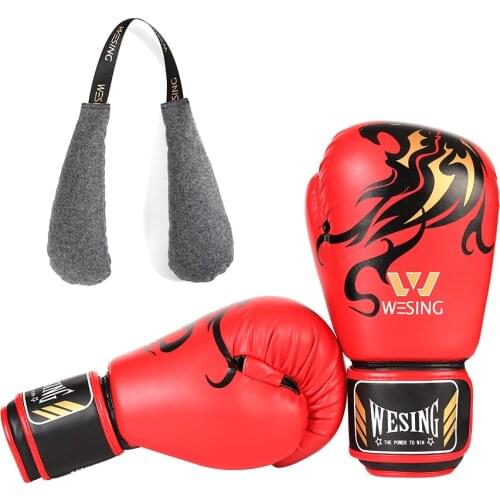 Wesing Kick Boxing Gloves for Men Women PU Karate Muay Thai Guantes De Boxeo Free Fight MMA Sanda Training Adults Kids Equipment