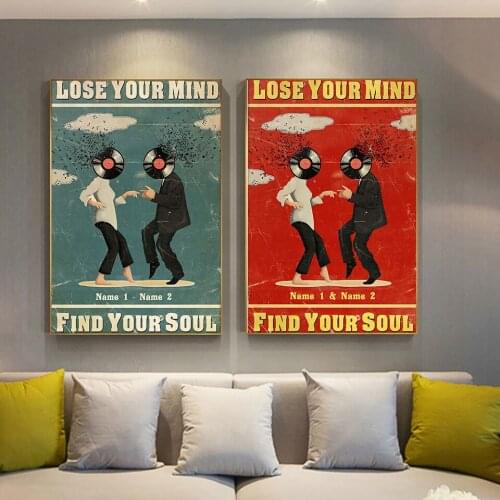 Personalized Custom Names Poster Mia Wallace Vincent Vega Poster Pulp Fiction Wall Art Prints Home Decor Canvas Unique Gift