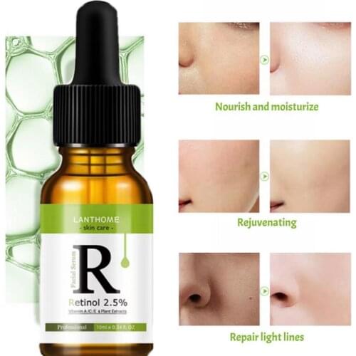 Retinol Facial Serum Anti Wrinkle Remove Dark Spots Face Essence Anti-Aging Whitening Facial Skin Care Serum