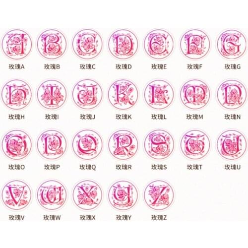 Christmas pattern wax seal rose letter figure seal metal wooden handle DIY envelope paper card tool