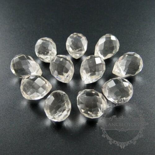 13x16mm faceted tear drop shape crystal quartz DIY earrings charm loose beads supplies findings 3000054