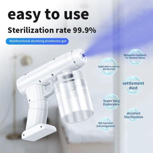 Brand New 500MLUSB Blu-ray Wireless Charging Atomizing Spray Gun Portable Nano Atomizer Household Disinfection Spray Gun