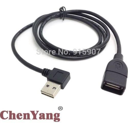Xiwai USB 2.0 Male to Female Extension Cable Reversible Design Left & Right Angled 90 Degree 100cm