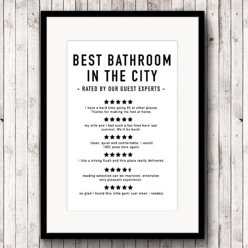 Funny Bathroom Reviews Canvas Bathroom Quotes Prints and Posters Modern Minimalist Wall Art Picture for Living Room Home Decor