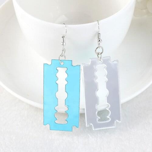 1Pair Cute Blade Drop Earrings Acrylic Nightclub Punk Earring Unique Jewelry Gift For Women