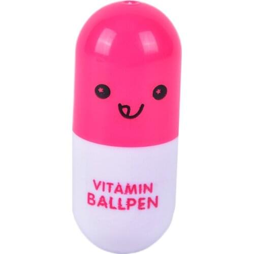 24Pcs Plastic Vitamin Pill Ballpoint Pen, Novelty Retractable As Small Gifts For Children And Kids Random Color
